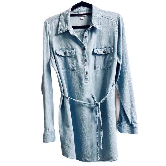 Isabel Maternity by Ingrid & Isabel Tops - Isabel Maternity by Ingrid & Isabel Light Blue Shirt Dress